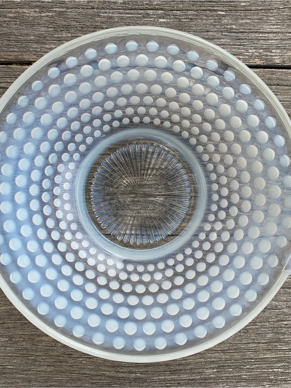 Milk Glass Hobnail Covered Serving Dish - White